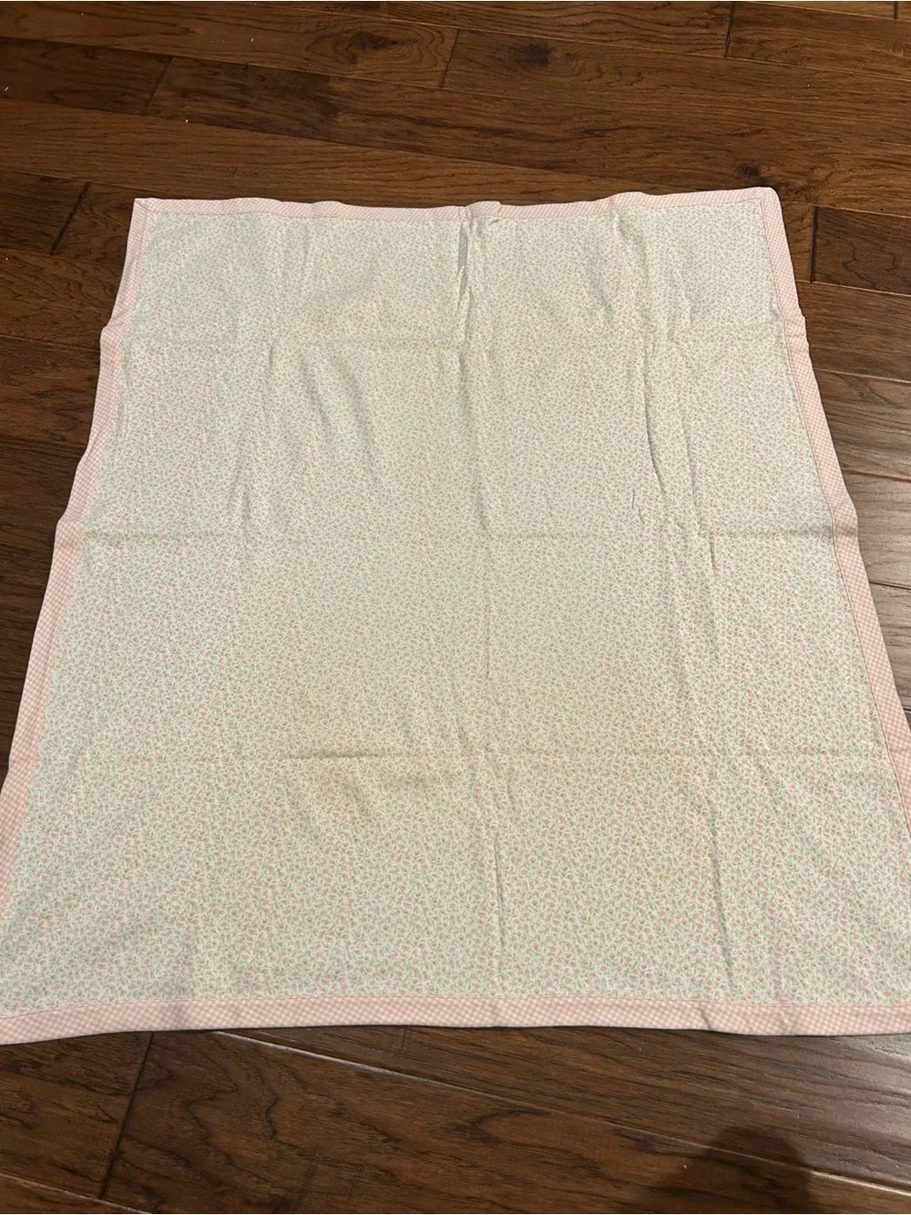 Vintage 1999 Gymboree Baby Blanket Reversible Spring Florals Pink Gingham Daisy